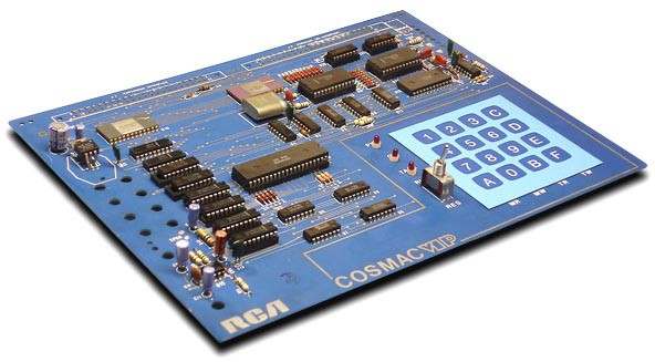 No if/then/else constructs here; the CHIP-8 was programmed by typing 16-bit opcodes with a hexadecimal keyboard. (COSMAC VIP, 1977)